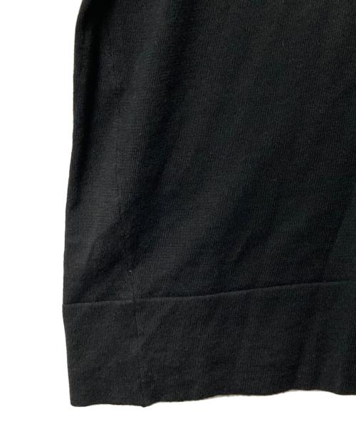 JOHN SMEDLEY（ジョンスメドレー）JOHN SMEDLEY (ジョンスメドレー) VAINL ARCHIVE (ヴァイナルアーカイブ) チェッカーフラッグ クルーネックコットンニット ブラック サイズ:Lの古着・服飾アイテム