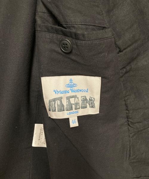 Vivienne Westwood man（ヴィヴィアン ウェストウッド マン）Vivienne Westwood man (ヴィヴィアン ウェストウッド マン) シルクリネンミリタリージャケット ブラック サイズ:46の古着・服飾アイテム