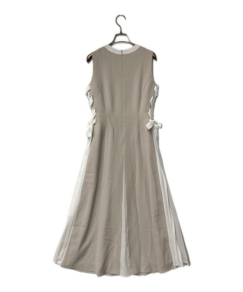 Snidel（スナイデル）Snidel (スナイデル) サイドプリーツバイカラーワンピ ベージュ×ホワイト サイズ:2の古着・服飾アイテム