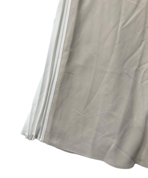 Snidel（スナイデル）Snidel (スナイデル) サイドプリーツバイカラーワンピ ベージュ×ホワイト サイズ:2の古着・服飾アイテム