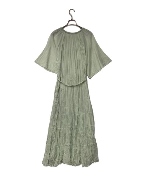 ne quittez pas（ヌキテパ）ne quittez pas (ヌキテパ) コットンボイルティアードワンピース グリーン サイズ:Mの古着・服飾アイテム