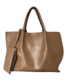 GIANNI CHIARINI（ジャンニ キアリーニ）の古着「レザーハンドバッグ」｜ブラウン