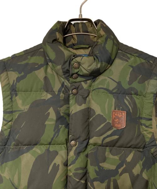POLO RALPH LAUREN（ポロ・ラルフローレン）POLO RALPH LAUREN (ポロ・ラルフローレン) カモ柄ダウンベスト オリーブ サイズ:Sの古着・服飾アイテム