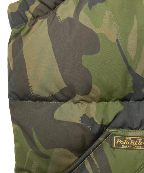 POLO RALPH LAUREN（ポロ・ラルフローレン）POLO RALPH LAUREN (ポロ・ラルフローレン) カモ柄ダウンベスト オリーブ サイズ:Sの古着・服飾アイテム