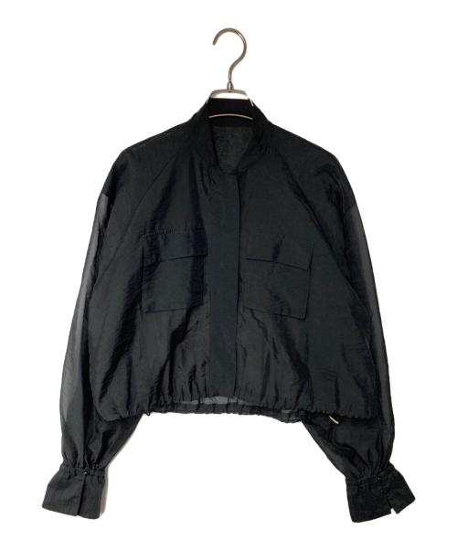 Adam et Rope（アダム エ ロペ）Adam et Rope (アダム エ ロペ) クロップドシアーブルゾン ブラック サイズ:Fの古着・服飾アイテム