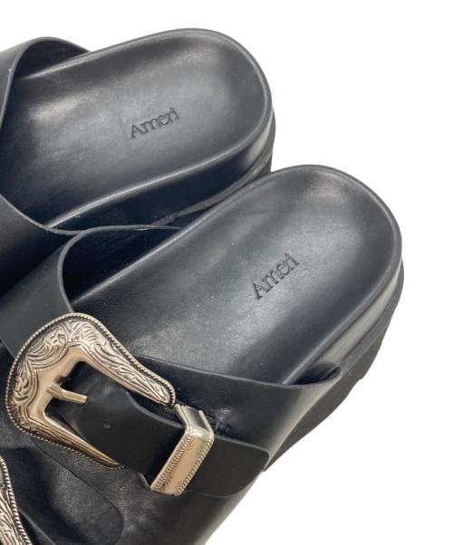 Ameri（アメリ）AMERI (アメリ) MEDI WESTERN BUCKLE SANDAL メディウェスタンバックルサンダル ブラック サイズ:Lの古着・服飾アイテム
