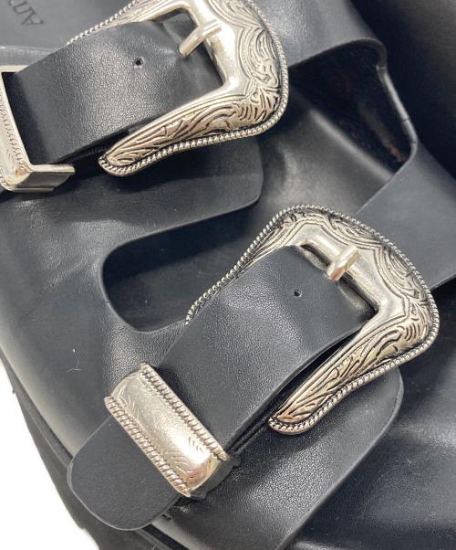 Ameri（アメリ）AMERI (アメリ) MEDI WESTERN BUCKLE SANDAL メディウェスタンバックルサンダル ブラック サイズ:Lの古着・服飾アイテム