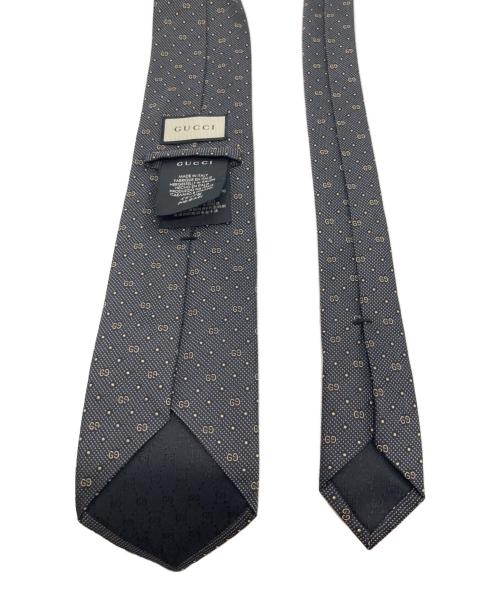 GUCCI（グッチ）GUCCI (グッチ) GG柄 シルクネクタイ ブラック×ゴールド サイズ:148×8cmの古着・服飾アイテム