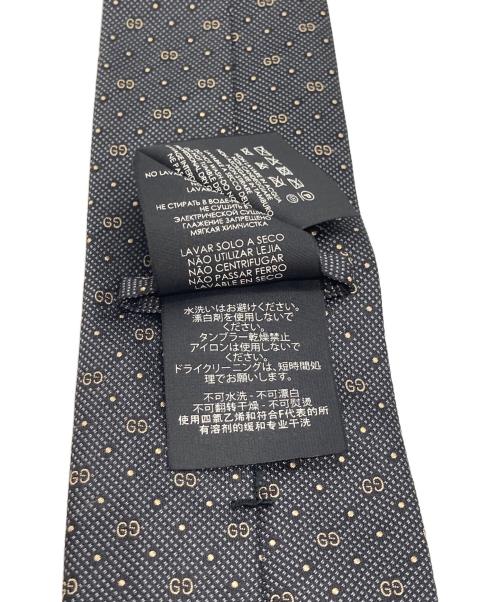 GUCCI（グッチ）GUCCI (グッチ) GG柄 シルクネクタイ ブラック×ゴールド サイズ:148×8cmの古着・服飾アイテム
