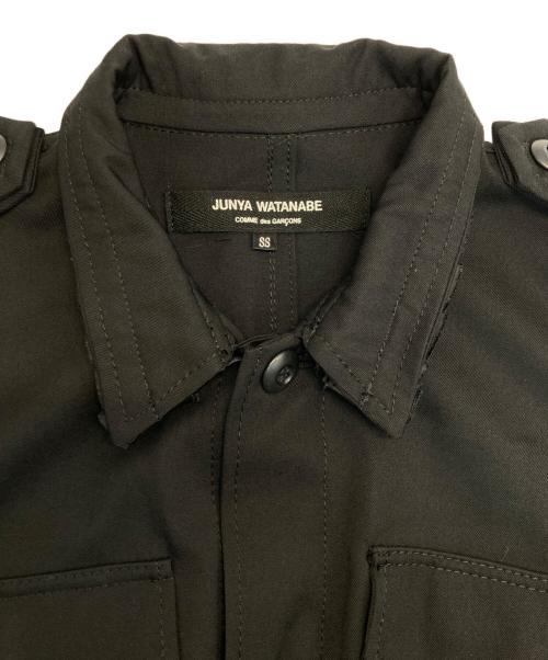 JUNYA WATANABE COMME des GARCONS（(ジュンヤワタナベ コムデギャルソン）JUNYA WATANABE COMME des GARCONS (ジュンヤワタナベ コムデギャルソン) フリル ミリタリーデザインウールワンピース ブラック サイズ:SSの古着・服飾アイテム