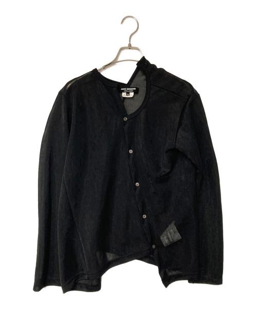 JUNYA WATANABE COMME des GARCONS（(ジュンヤワタナベ コムデギャルソン）JUNYA WATANABE COMME des GARCONS ((ジュンヤワタナベ コムデギャルソン) アシンメトリー シアーカーディガン ブラック サイズ:Mの古着・服飾アイテム