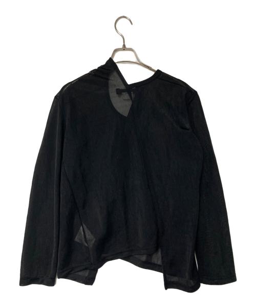 JUNYA WATANABE COMME des GARCONS（(ジュンヤワタナベ コムデギャルソン）JUNYA WATANABE COMME des GARCONS ((ジュンヤワタナベ コムデギャルソン) アシンメトリー シアーカーディガン ブラック サイズ:Mの古着・服飾アイテム