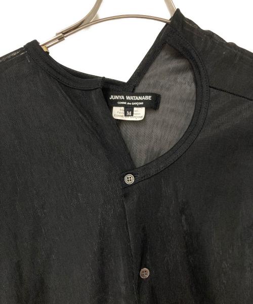 JUNYA WATANABE COMME des GARCONS（(ジュンヤワタナベ コムデギャルソン）JUNYA WATANABE COMME des GARCONS ((ジュンヤワタナベ コムデギャルソン) アシンメトリー シアーカーディガン ブラック サイズ:Mの古着・服飾アイテム