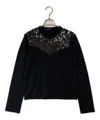 tricot COMME des GARCONSトリココムデギャルソン）の古着「スパンコール切替ニット」｜ブラック