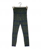 PLEATS PLEASEプリーツプリーズ）の古着「レギンスパンツ」｜パープル×グリーン