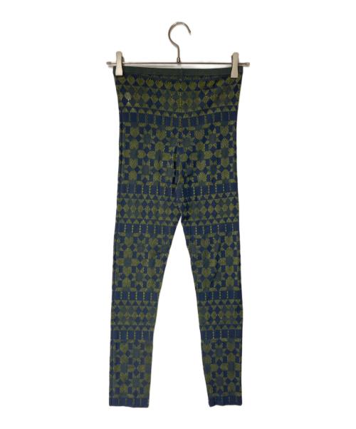 PLEATS PLEASE（プリーツプリーズ）PLEATS PLEASE (プリーツプリーズ) レギンスパンツ パープル×グリーン サイズ:3の古着・服飾アイテム