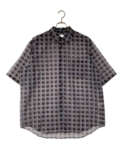 香送迷（マンネンロウ）香送迷 (マンネンロウ) 〈別注〉ナイロン メッシュシャツ ブラック×ブルー サイズ:3の古着・服飾アイテム