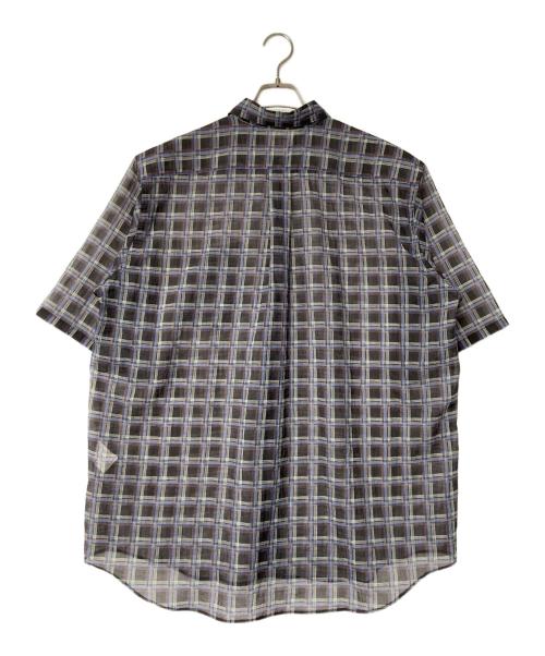 香送迷（マンネンロウ）香送迷 (マンネンロウ) 〈別注〉ナイロン メッシュシャツ ブラック×ブルー サイズ:3の古着・服飾アイテム