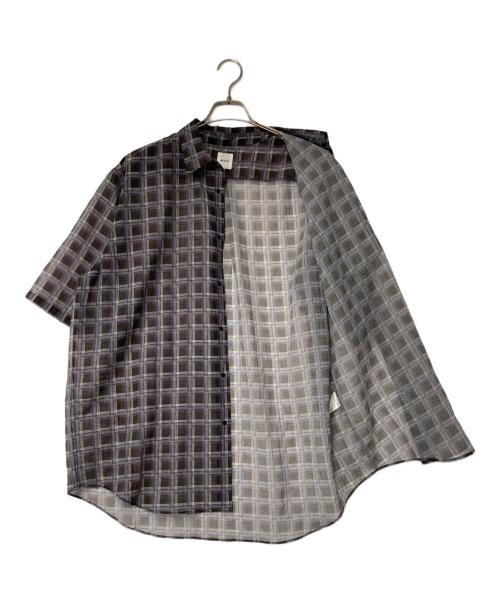 香送迷（マンネンロウ）香送迷 (マンネンロウ) 〈別注〉ナイロン メッシュシャツ ブラック×ブルー サイズ:3の古着・服飾アイテム