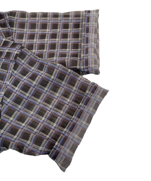 香送迷（マンネンロウ）香送迷 (マンネンロウ) 〈別注〉ナイロン メッシュシャツ ブラック×ブルー サイズ:3の古着・服飾アイテム