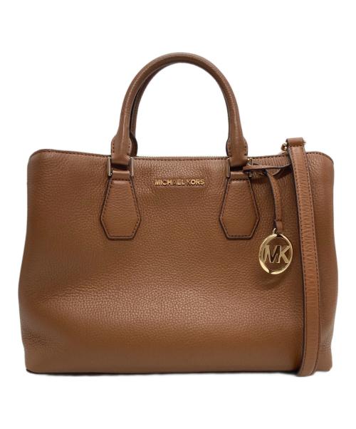MICHAEL KORS（マイケル・コース）MICHAEL KORS (マイケルコース) カミーユ ラージ ペブルドレザー サッチェル 2WAYバッグ ブラウンの古着・服飾アイテム