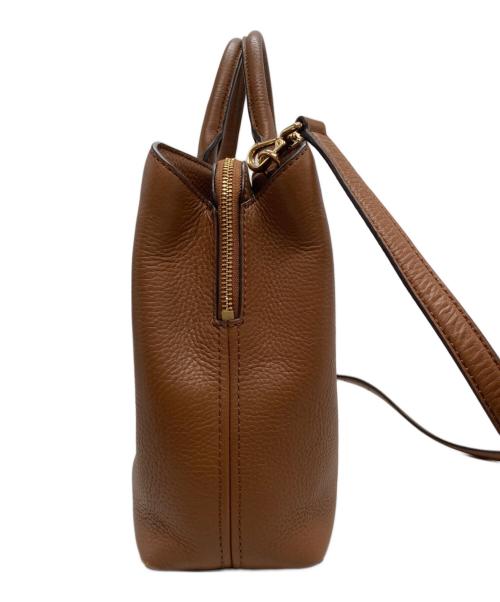 MICHAEL KORS（マイケル・コース）MICHAEL KORS (マイケルコース) カミーユ ラージ ペブルドレザー サッチェル 2WAYバッグ ブラウンの古着・服飾アイテム