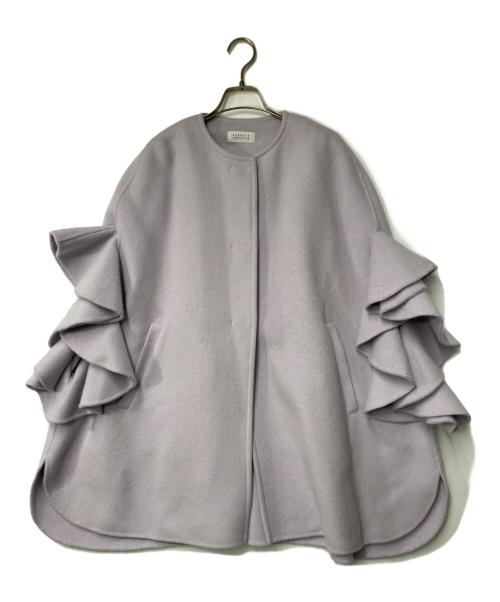 BARNEYS NEWYORK（バーニーズ・ニューヨーク）BARNEYS NEWYORK (バーニーズ・ニューヨーク) ノーカラーコート パープル サイズ:Fの古着・服飾アイテム