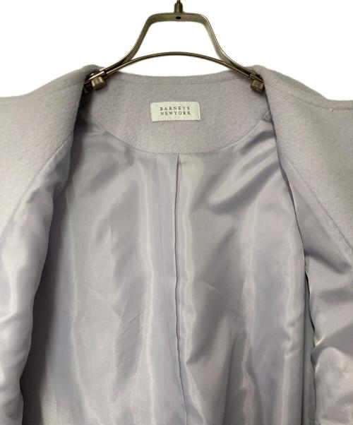 BARNEYS NEWYORK（バーニーズ・ニューヨーク）BARNEYS NEWYORK (バーニーズ・ニューヨーク) ノーカラーコート パープル サイズ:Fの古着・服飾アイテム