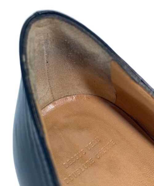 HERMES（エルメス）HERMES (エルメス) H金具 スクエアトゥ ヒールローファー ブラック サイズ:37の古着・服飾アイテム