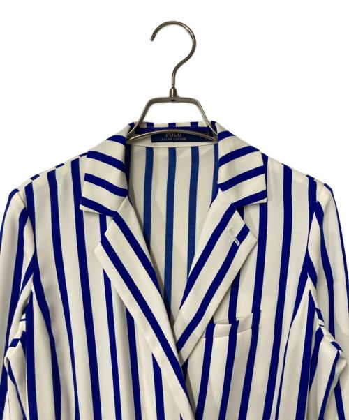 POLO RALPH LAUREN（ポロ・ラルフローレン）POLO RALPH LAUREN (ポロ・ラルフローレン) ストライプシャツワンピース ブルー×ホワイトの古着・服飾アイテム