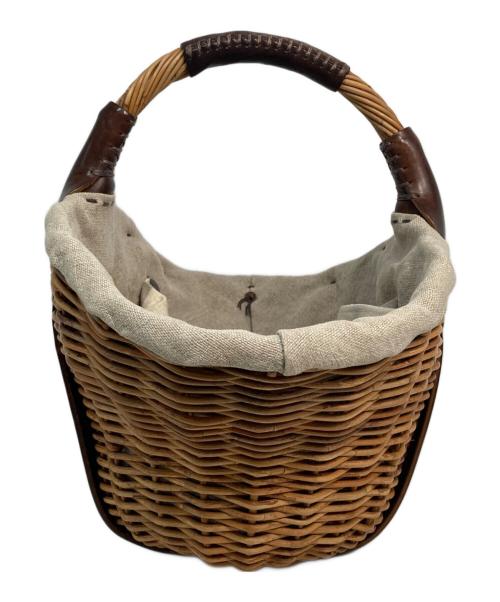 ebagos（エバゴス）ebagos (エバゴス) 12SS 一本手オイルショルダーバッグ ベージュ×ブラウンの古着・服飾アイテム