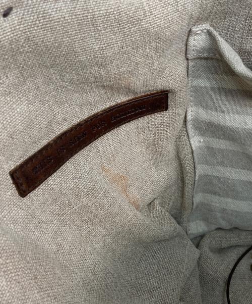 ebagos（エバゴス）ebagos (エバゴス) 12SS 一本手オイルショルダーバッグ ベージュ×ブラウンの古着・服飾アイテム