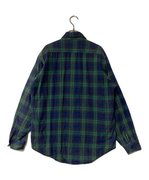 L.L.Bean（エルエルビーン）L.L.Bean (エルエルビーン) 裏地付ヘビーネルシャツ USA製 70-80's グリーン×ブルー サイズ:Mの古着・服飾アイテム