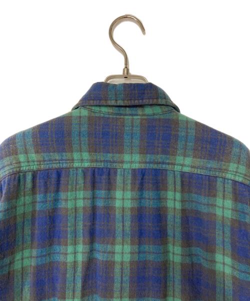 L.L.Bean（エルエルビーン）L.L.Bean (エルエルビーン) 裏地付ヘビーネルシャツ USA製 70-80's グリーン×ブルー サイズ:Mの古着・服飾アイテム