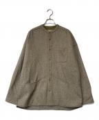 ATELIER BLUE BOTTLEアトリエ ブルー ボトル）の古着「ハイカーズシャツ ウールシャツ」｜ベージュ