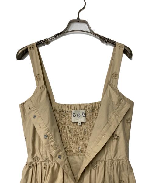 sea NEW YORK（シー ニューヨーク）Sea NEW YORK (シー ニューヨーク) カットワーク ワンピース ベージュの古着・服飾アイテム