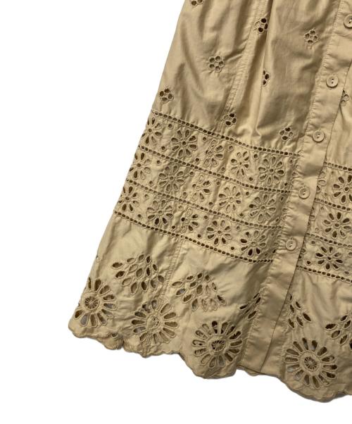 sea NEW YORK（シー ニューヨーク）Sea NEW YORK (シー ニューヨーク) カットワーク ワンピース ベージュの古着・服飾アイテム