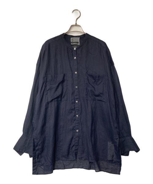 CHAOS（カオス）Chaos (カオス) リガーラミー バンドカラーシャツ ネイビー サイズ:Fの古着・服飾アイテム