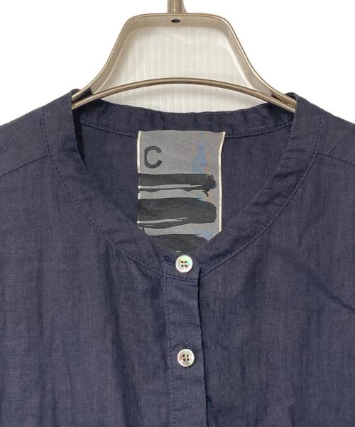 CHAOS（カオス）Chaos (カオス) リガーラミー バンドカラーシャツ ネイビー サイズ:Fの古着・服飾アイテム