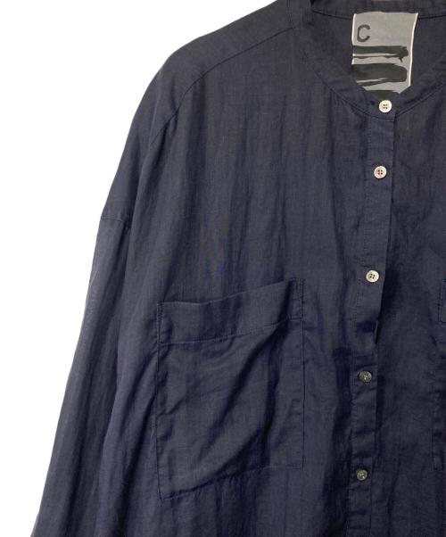 CHAOS（カオス）Chaos (カオス) リガーラミー バンドカラーシャツ ネイビー サイズ:Fの古着・服飾アイテム