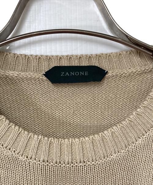 Zanone（ザノーネ）Zanone (ザノーネ) リネン混ニット ベージュ サイズ:46の古着・服飾アイテム