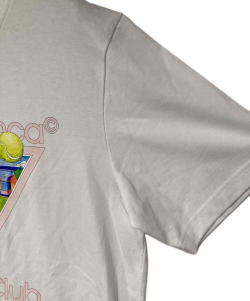 CASABLANCA（カサブランカ）CASABLANCA (カサブランカ) TENNIS CLUB ICON SCREEN PRINTED UNISEX T-SHIRT テニスクラブアイコンスクリーンプリントユニセックスTシャツ ホワイト サイズ:Mの古着・服飾アイテム