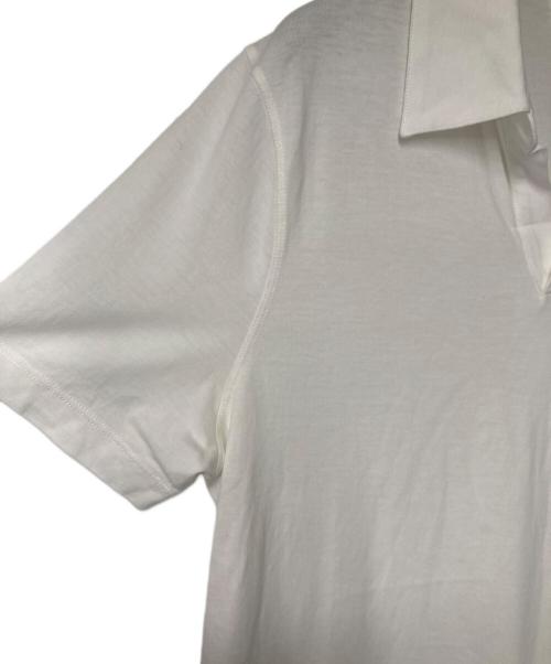 HERMES（エルメス）HERMES (エルメス) スキッパーポロシャツ ホワイト サイズ:Mの古着・服飾アイテム