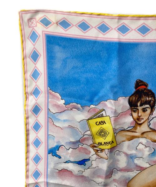 CASABLANCA（カサブランカ）CASABLANCA (カサブランカ) シルクスカーフ ブルーの古着・服飾アイテム