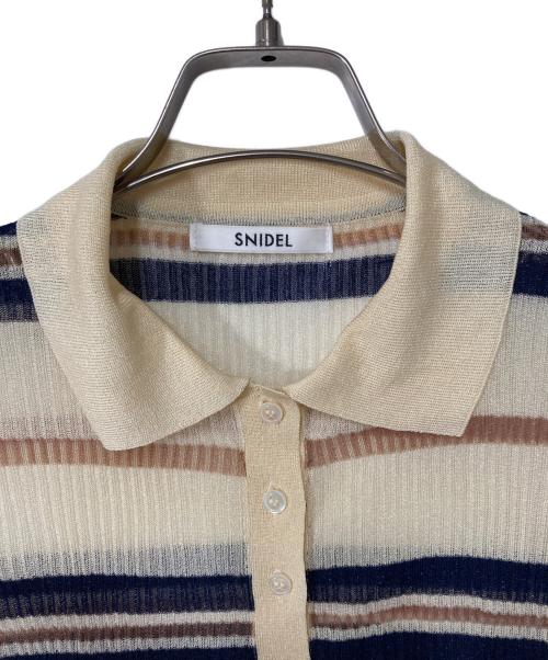 Snidel（スナイデル）Snidel (スナイデル) シアーニットセットアップ ベージュ×ネイビー サイズ:Fの古着・服飾アイテム