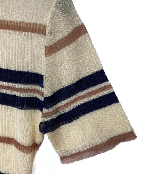 Snidel（スナイデル）Snidel (スナイデル) シアーニットセットアップ ベージュ×ネイビー サイズ:Fの古着・服飾アイテム