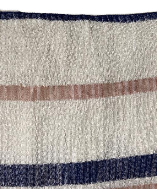 Snidel（スナイデル）Snidel (スナイデル) シアーニットセットアップ ベージュ×ネイビー サイズ:Fの古着・服飾アイテム