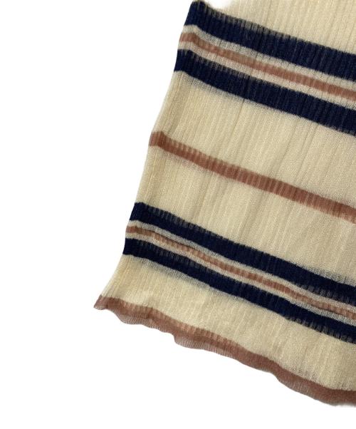 Snidel（スナイデル）Snidel (スナイデル) シアーニットセットアップ ベージュ×ネイビー サイズ:Fの古着・服飾アイテム