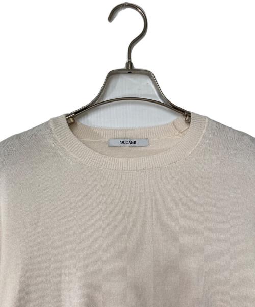 SLOANE（スローン）SLOANE (スローン) 4G天竺ウール×コットンフリンジクルーネックニットプルオーバー ホワイト サイズ:2の古着・服飾アイテム