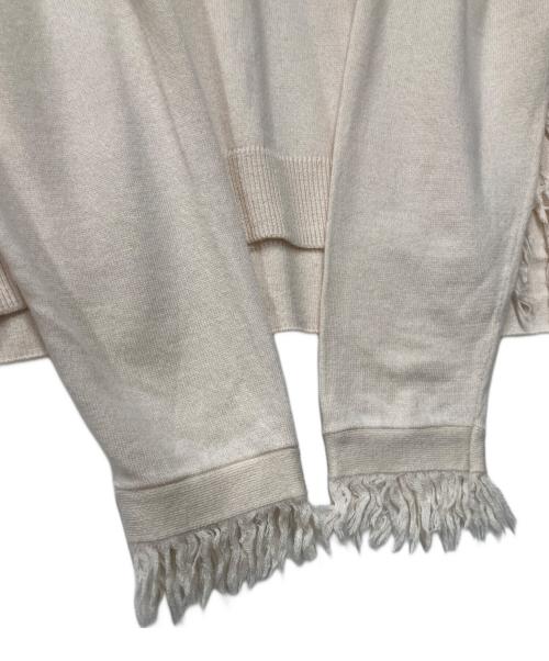 SLOANE（スローン）SLOANE (スローン) 4G天竺ウール×コットンフリンジクルーネックニットプルオーバー ホワイト サイズ:2の古着・服飾アイテム